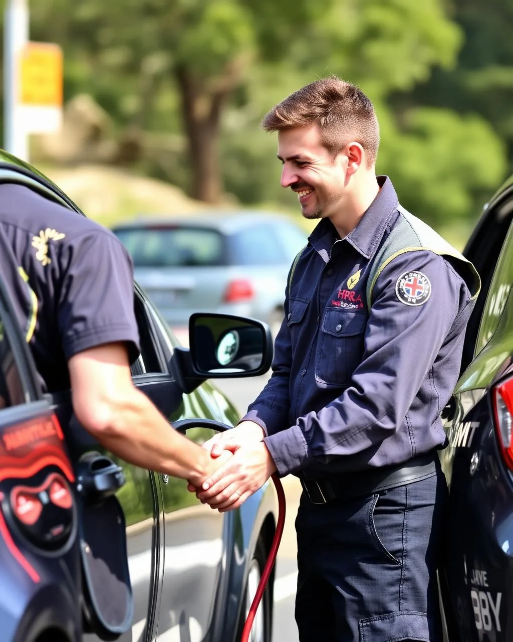 N'brothers Roadside Rescue technician assisting a stranded driver